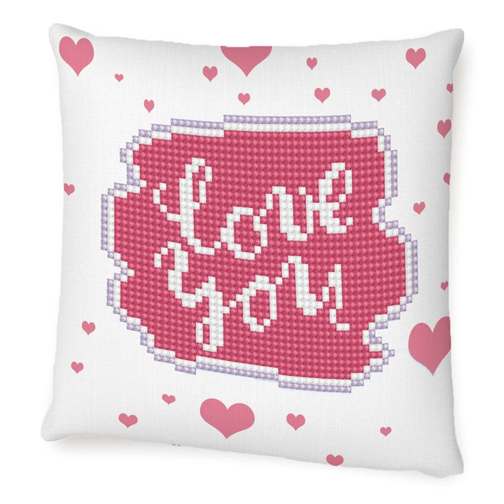 Diamond Dotz Love You Mini Pillow - 7.1" x 7.1"