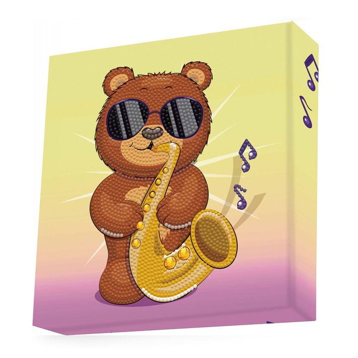 Diamond Dotz Decorative Box Sax Bear - 8.7" x 8.7"