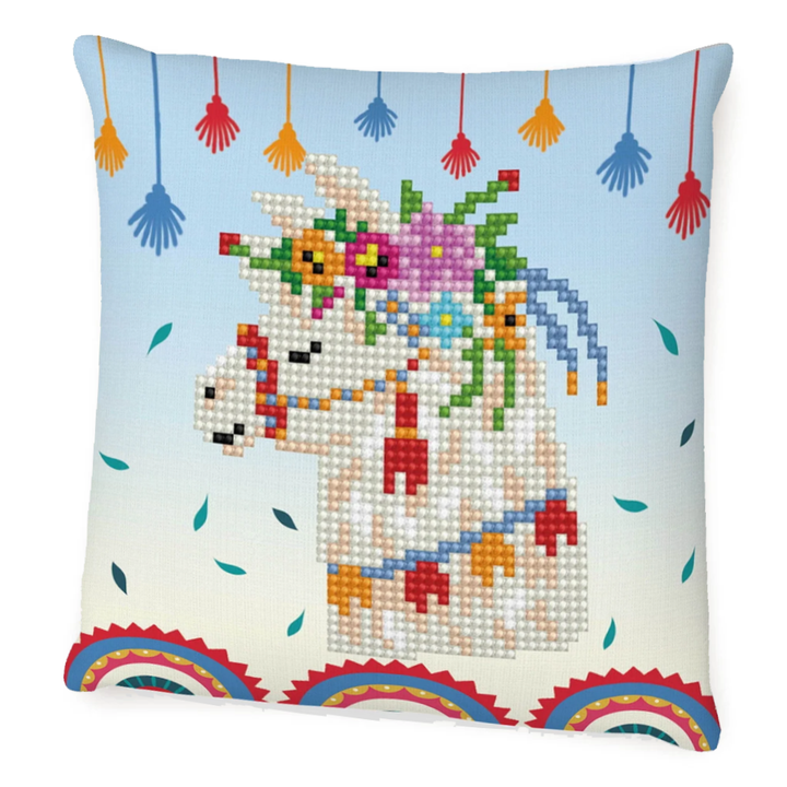 Diamond Dotz Llama Party Mini Pillow - 7.1" x 7.1"