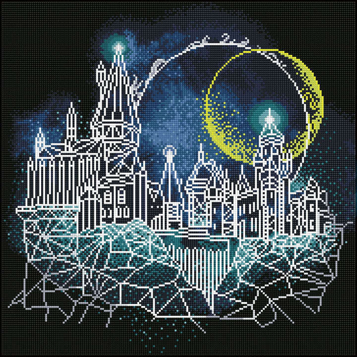 Diamond Dotz Harry Potter Moon Over Hogwarts - 20.2 x 20.2 in