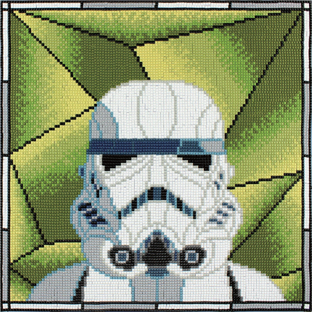ダイヤモンド絵画スターウォーズ、ストームトルーパー Stormtrooper Stained Glass | Diamond Painting Kits Star Wars