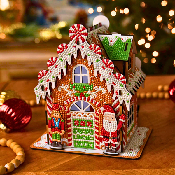 3D Gingerbread House Diamond Painting Kit | Stand-Up Decoration