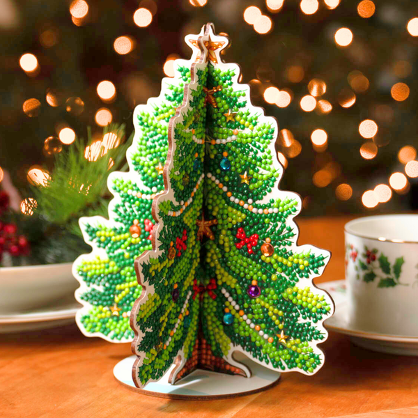 Stand-up Christmas Tree Stars Diamond Painting Kit | Diamond Dotz
