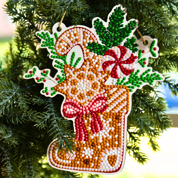 Gingerbread Stocking Wall Hanging Diamond Painting Kit | Diamond