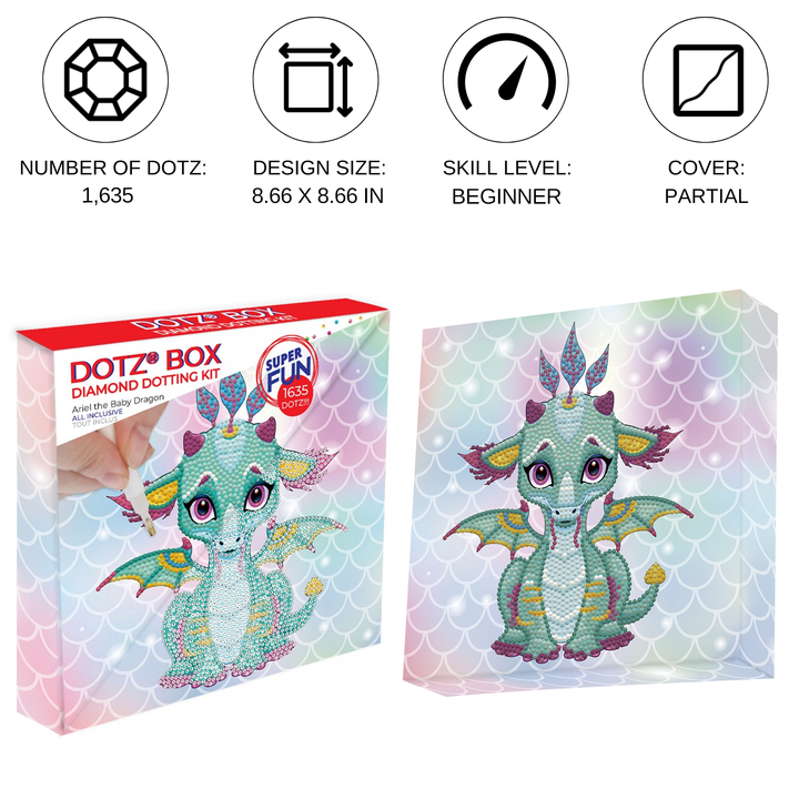 Diamond Dotz Ariel the Baby Dragon - 8.66 x 8.66 in