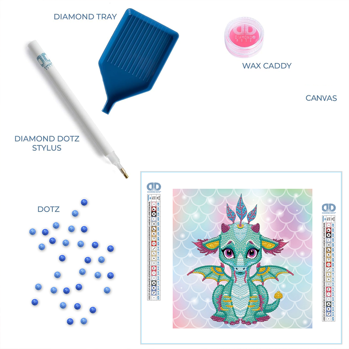 Diamond Dotz Ariel the Baby Dragon - 8.66 x 8.66 in