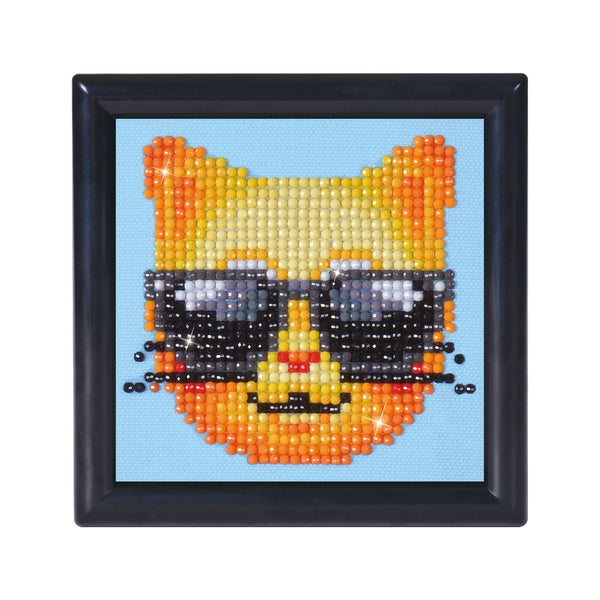 Krazy Dotty style ① オリジナル　アートピース Kool Kat - Framed Kit | Diamond Painting Kits Kids | Diamond Dotz