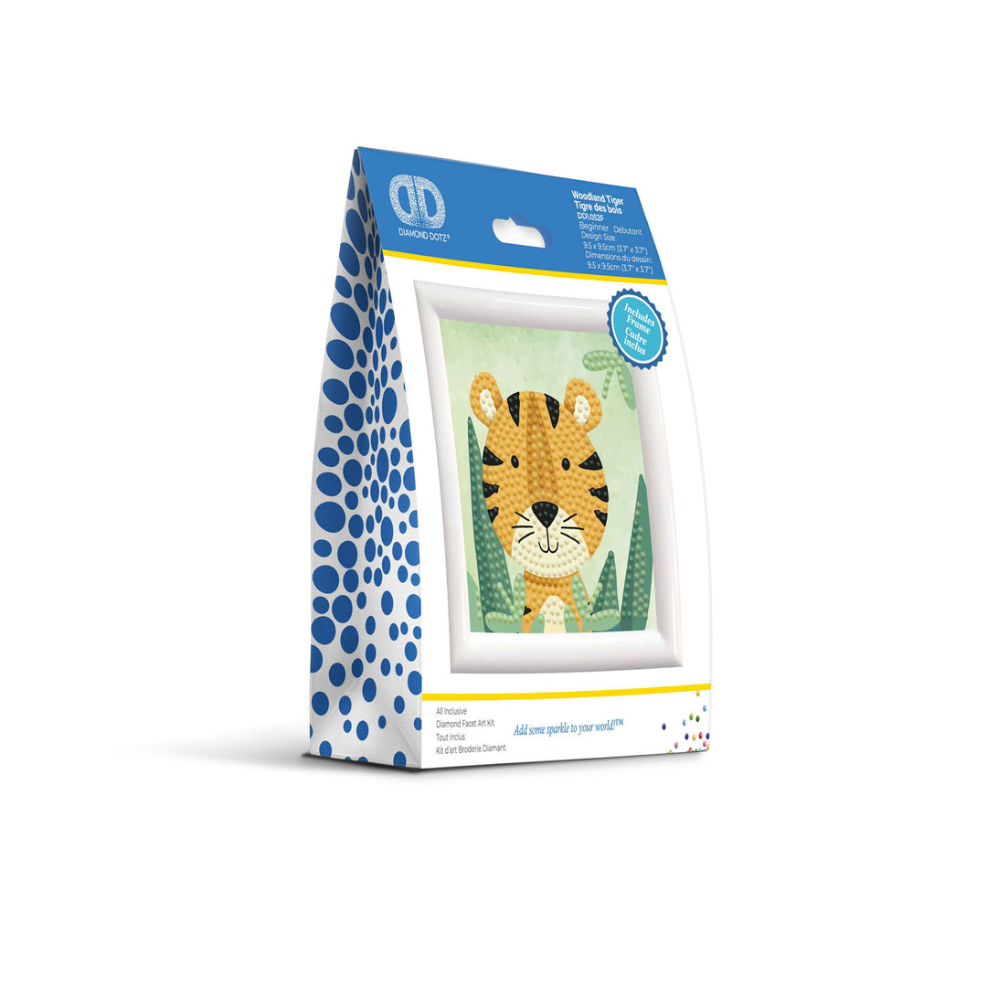 Diamond Dotz Woodland Tiger - Framed Kit - 4 x 4 in