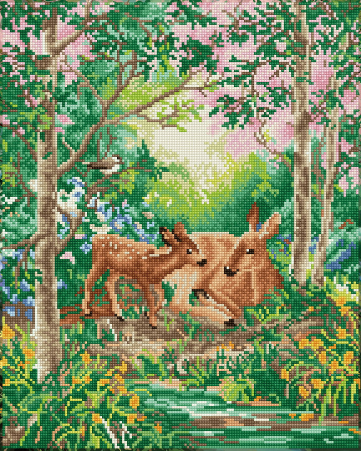 Diamond Dotz Doe & Her Fawn - 20.08 x 16.14