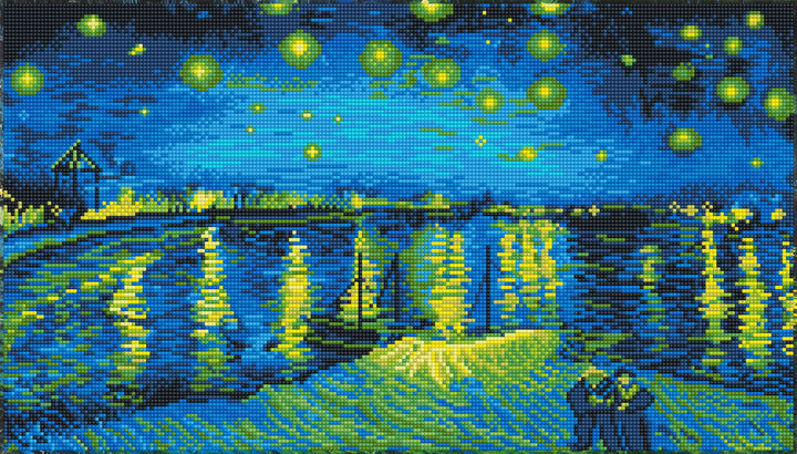 Diamond Dotz Starry Night Over the Rhone (Van Gogh) - 13.78 x 24.41 in