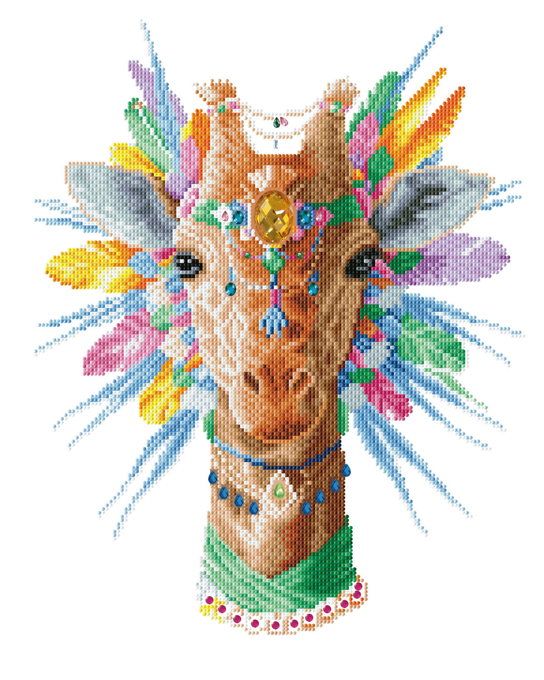 Diamond Dotz Bohemian Giraffe - 19.7 x 19.7 in