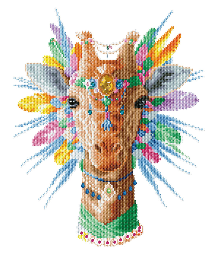 Diamond Dotz Bohemian Giraffe - 19.7 x 19.7 in