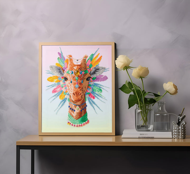Diamond Dotz Bohemian Giraffe - 19.7 x 19.7 in