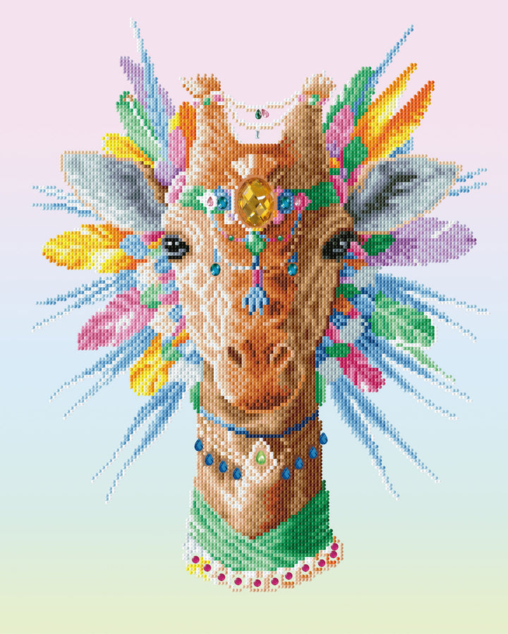 Diamond Dotz Bohemian Giraffe - 19.7 x 19.7 in