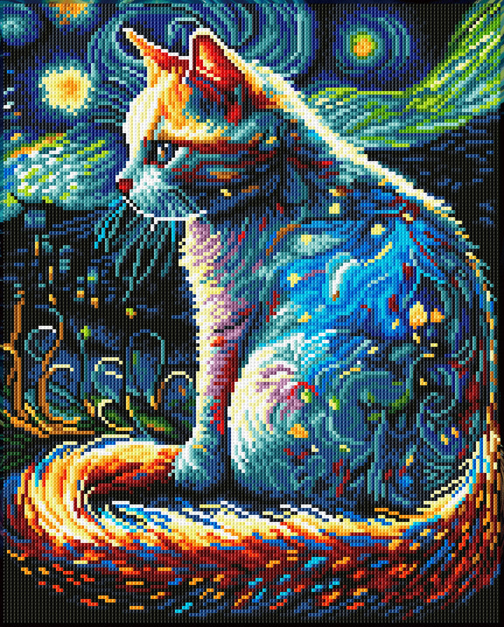 Diamond Dotz Starry Night Cat - 19.9 x 15.9 in