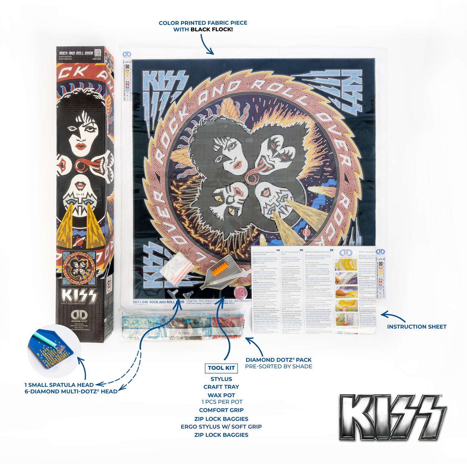 通販限定CRAZE ARTIST BOOK ROCK 'N' ROLL OVER ROCK and ROLL OVER KISS Diamond Painting Kit | Diamond Dotz