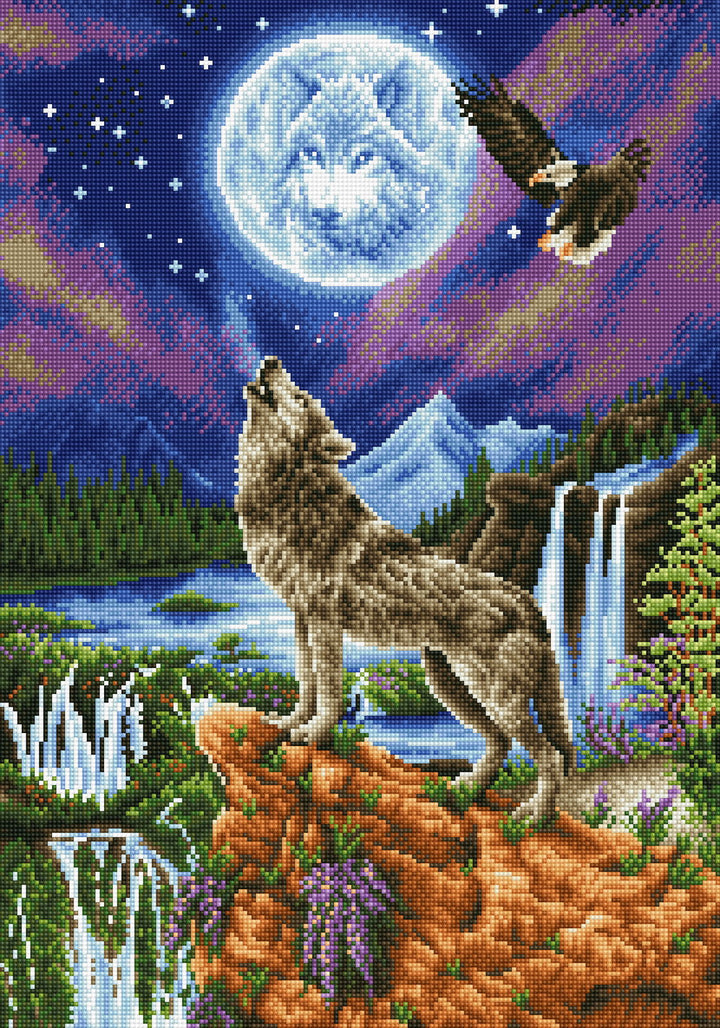 Diamond Dotz Mystic Wolf - 18.5 x 26.4 in