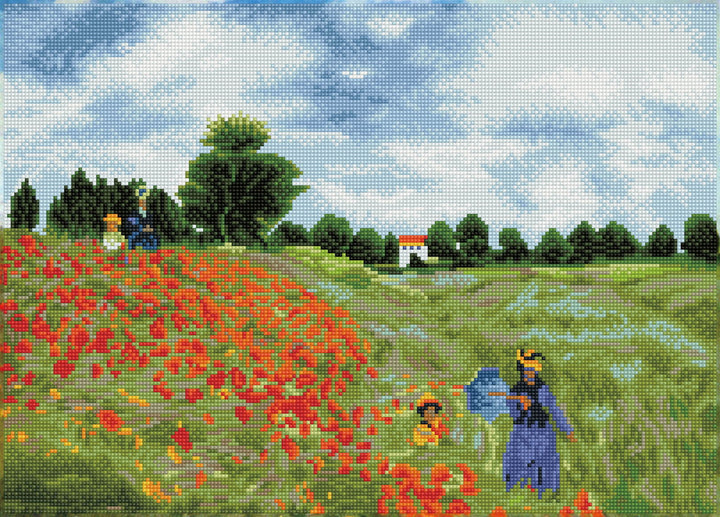 Diamond Dotz Poppy Fields (Après Monet) - 22.4 x 16.1 in