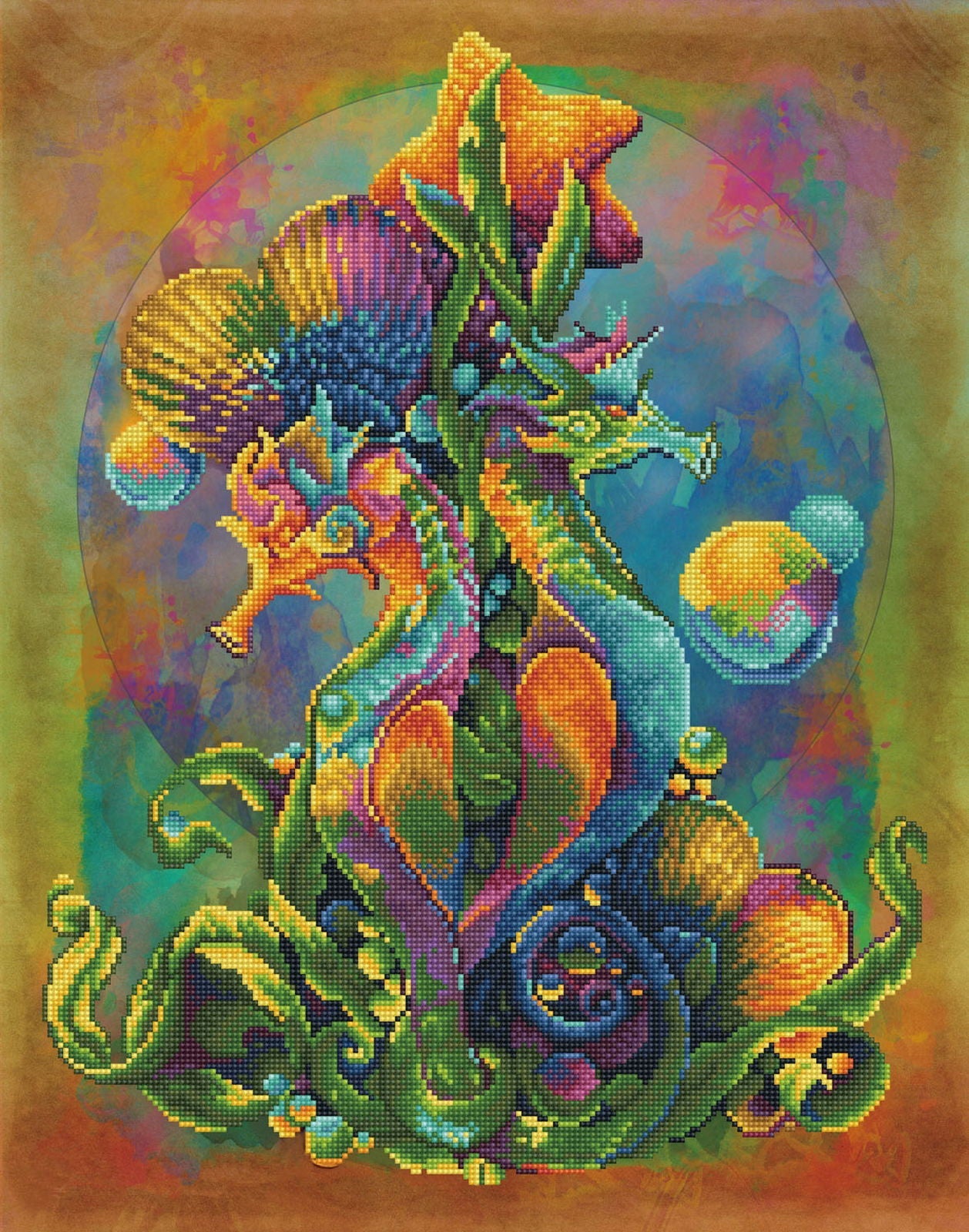 Sea Horses | Diamond Painting Kits Fish | Diamond Dotz – DIAMOND DOTZ
