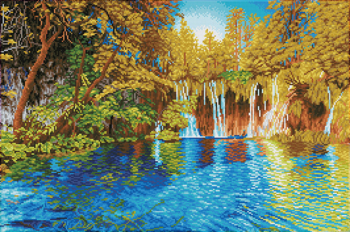 Diamond Dotz Picturesque Falls Plitvice Lakes National Park - 19.69 x 29.53 in
