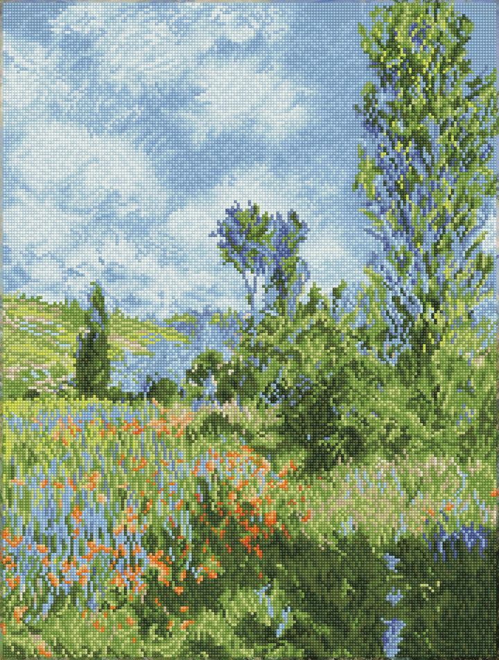 Diamond Dotz View of Vetheuil (après Claude Monet) - 25.98 x 19.69 in