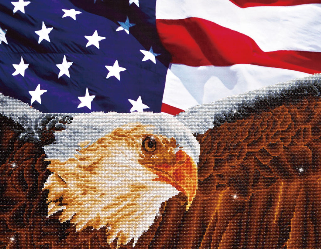 Bald Eagle \u0026 Flag | Diamond Painting Kits Birds | Diamond Dotz – DIAMOND  DOTZ, image size:1024x794