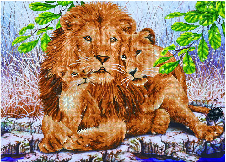 Diamond Dotz Lion Family - 21.7 x 30.3 in