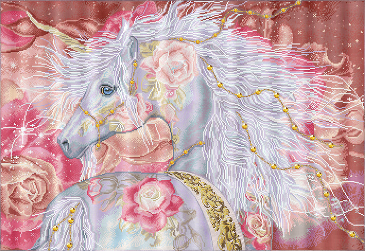 Diamond Dotz Licorne Floral - 26 x 38 in
