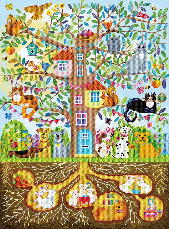 Diamond Dotz Tree House Family - 30 x 22.2 in