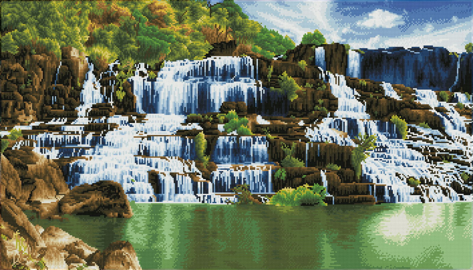 Pongour Waterfall | Diamond Painting Kits Travel | Diamond Dotz