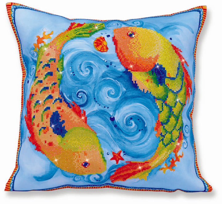 Diamond Dotz Dancing Fish Pillow - 17.7 x 17.7 in