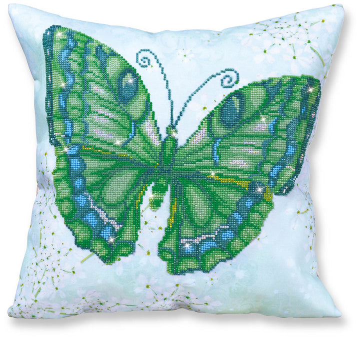 Diamond Dotz Papillon Vert Pillow - 17.7 x 17.7 in