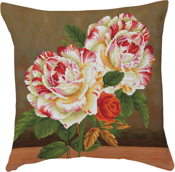 Diamond Dotz Camellia & Rose Bouquet - 17 x 17 in