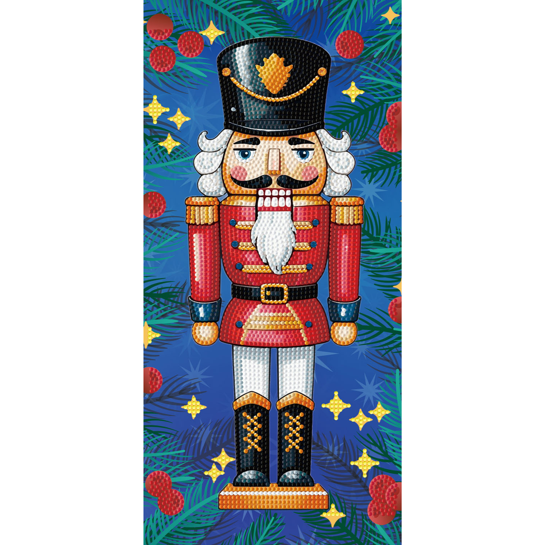 Nutcracker Wall Hanging with Wood Hangers Diamond Painting Kit Nutcracker Wall Hanging with Wood Hangers Diamond Painting Kit