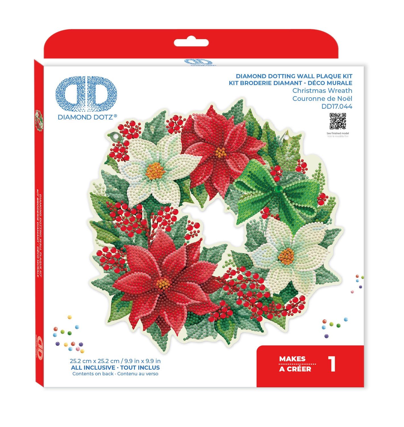 Christmas Wreath Wall Plaque Diamond Painting Kit | Diamond Dotz
