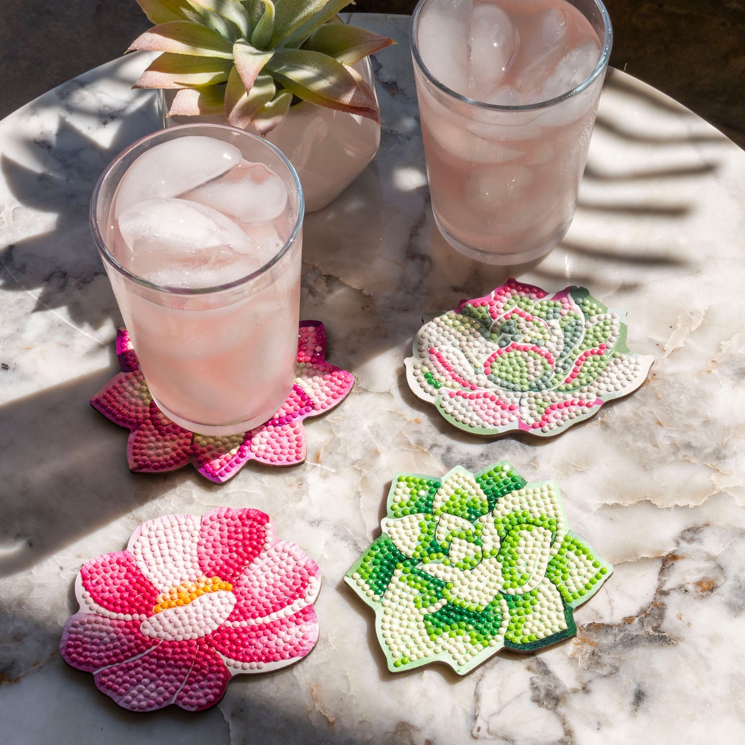 Succulents Coasters Diamond Painting Kit | Diamond Dotz® – DIAMOND