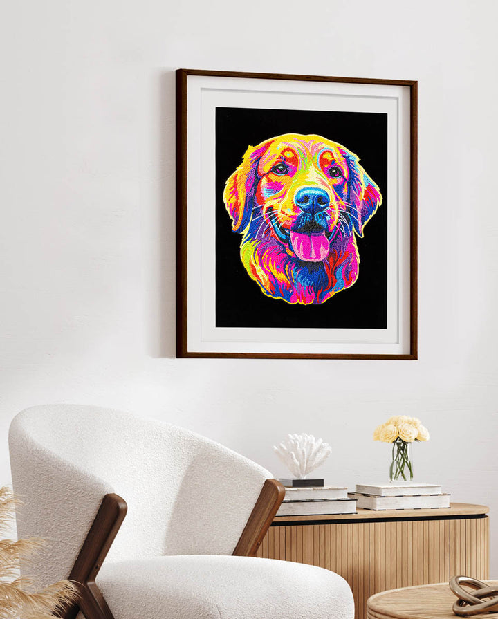 Diamond Dotz Neon Golden Retriever - 17.99 x 13.98 in