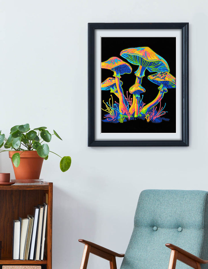 Diamond Dotz Neon Mushrooms - 17.99 x 13.98 in