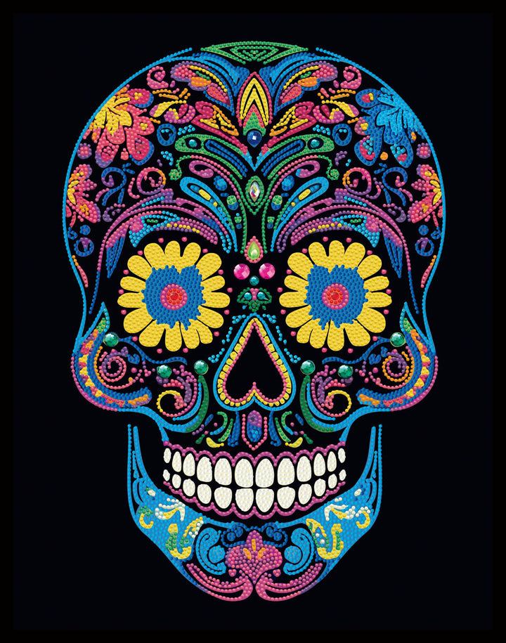 Diamond Dotz Neon Sugar Skull - 17.99 x 13.98 in