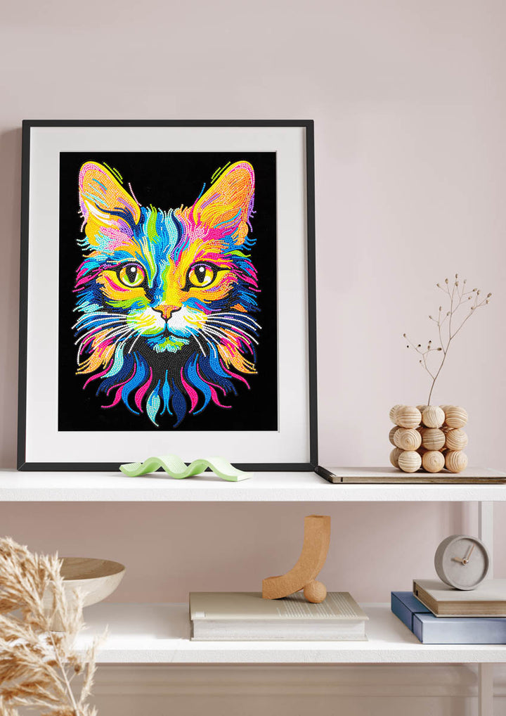 Diamond Dotz Neon Cat - 17.99 x 13.98 in