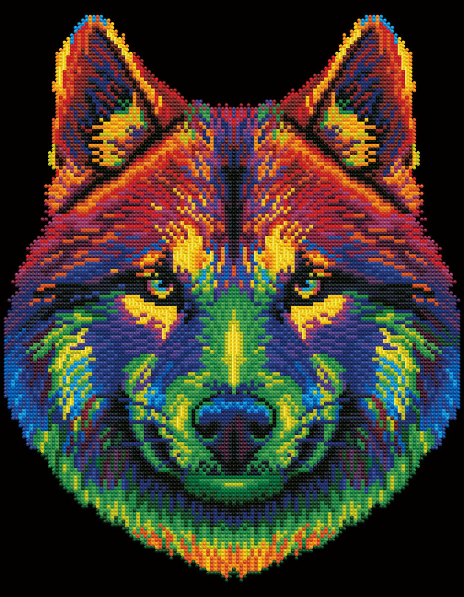 Diamond Dotz Neon Wolf - 17.99 x 13.98 in