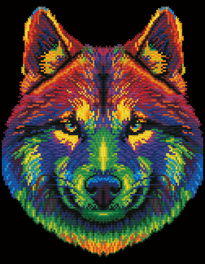 Diamond Dotz Neon Wolf - 17.99 x 13.98 in