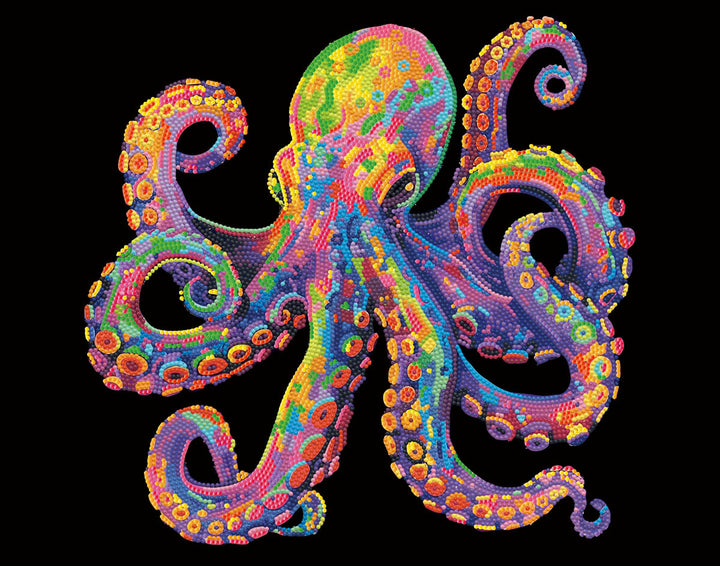 Diamond Dotz Neon Octopus - 13.98 x 17.99 in
