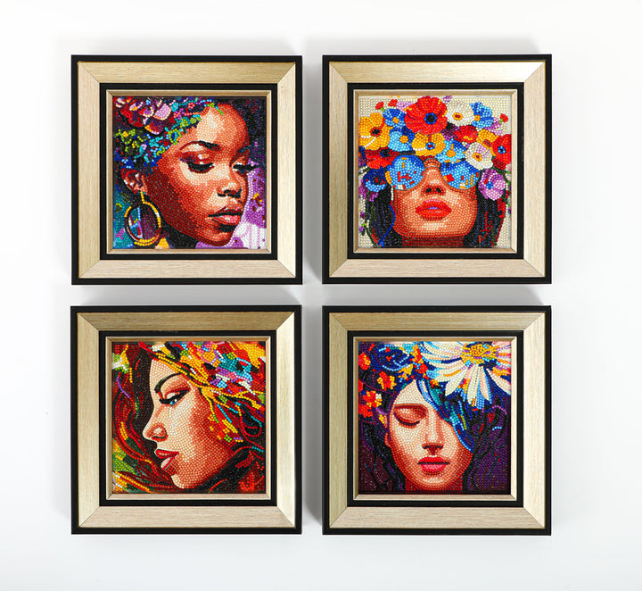 Diamond Dotz Four Beauties - 8.7 x 8.7 in Each
