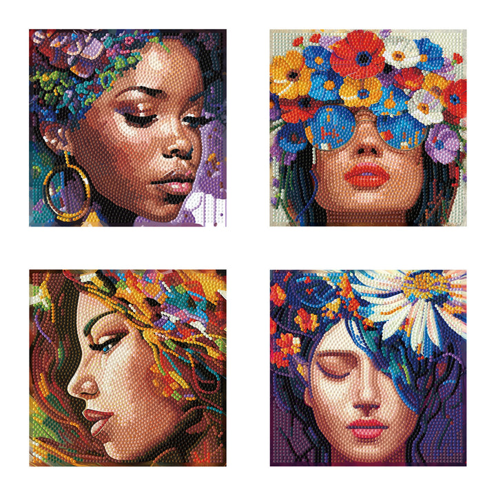 Diamond Dotz Four Beauties - 8.7 x 8.7 in Each