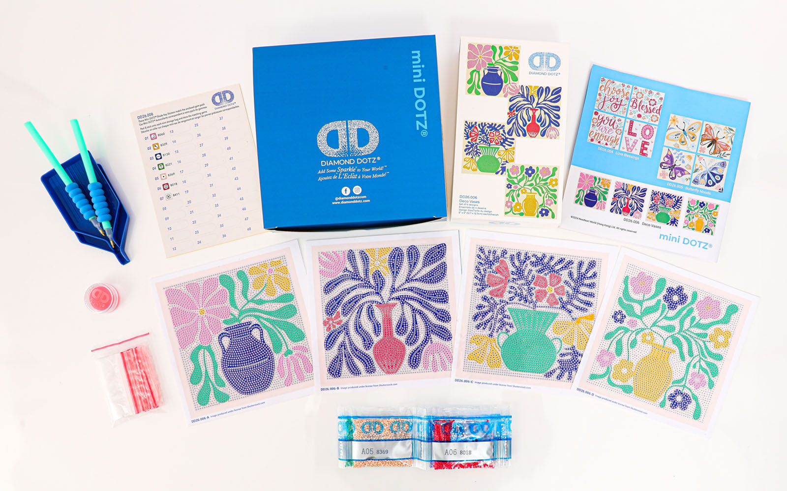 Deco Vases | Diamond Painting Kits Floral Flowers | Diamond Dotz