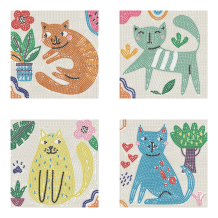 Diamond Dotz I Love Cats - 5 x 5 in (Set of 4)