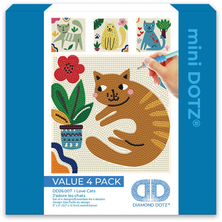 Diamond Dotz I Love Cats - 5 x 5 in (Set of 4)