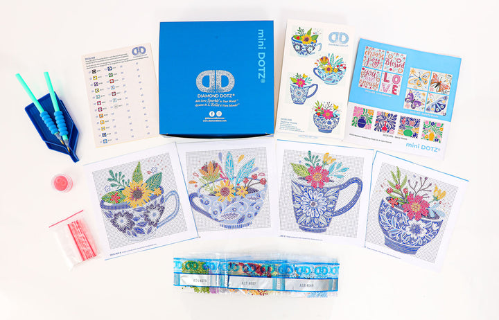 Diamond Dotz Teatime Posies - 5 x 5 in
