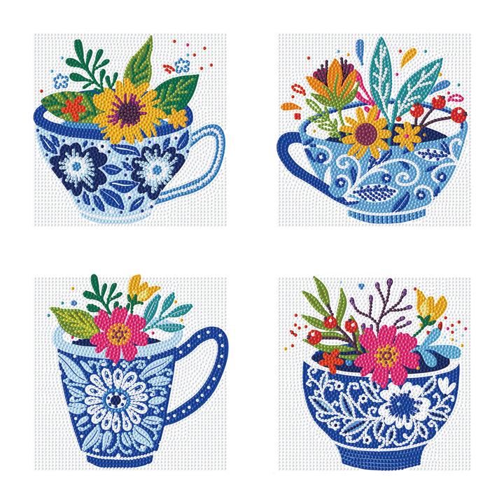 Diamond Dotz Teatime Posies - 5 x 5 in